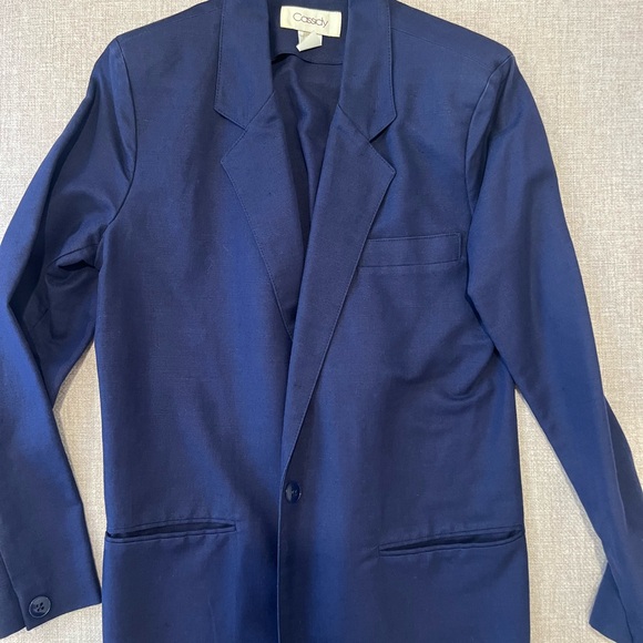 Worn Cassidy Size 8 Blazer with Shoulder Pads Navy - Picture 1 of 4